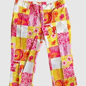 Lilly Pulitzer Rachael Capri Pants Size 10 Multi Kings Court Patchwork NWT $160